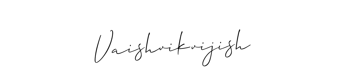 Make a beautiful signature design for name Vaishvikvijish. With this signature (Allison_Script) style, you can create a handwritten signature for free. Vaishvikvijish signature style 2 images and pictures png