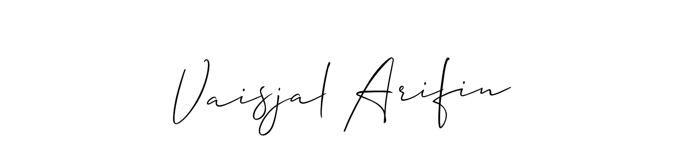 It looks lik you need a new signature style for name Vaisjal Arifin. Design unique handwritten (Allison_Script) signature with our free signature maker in just a few clicks. Vaisjal Arifin signature style 2 images and pictures png
