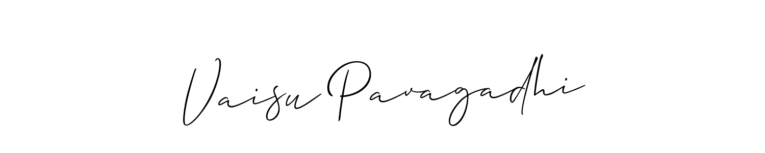 Vaisu Pavagadhi stylish signature style. Best Handwritten Sign (Allison_Script) for my name. Handwritten Signature Collection Ideas for my name Vaisu Pavagadhi. Vaisu Pavagadhi signature style 2 images and pictures png