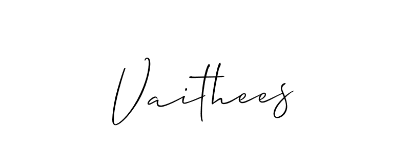 How to Draw Vaithees signature style? Allison_Script is a latest design signature styles for name Vaithees. Vaithees signature style 2 images and pictures png