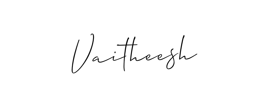 Make a beautiful signature design for name Vaitheesh. With this signature (Allison_Script) style, you can create a handwritten signature for free. Vaitheesh signature style 2 images and pictures png