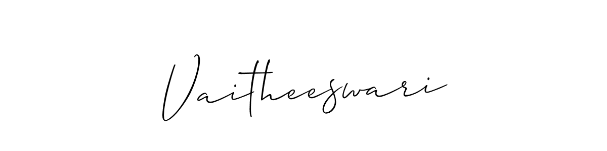 Create a beautiful signature design for name Vaitheeswari. With this signature (Allison_Script) fonts, you can make a handwritten signature for free. Vaitheeswari signature style 2 images and pictures png