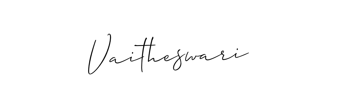 Similarly Allison_Script is the best handwritten signature design. Signature creator online .You can use it as an online autograph creator for name Vaitheswari. Vaitheswari signature style 2 images and pictures png