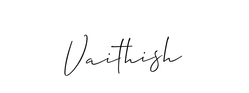 The best way (Allison_Script) to make a short signature is to pick only two or three words in your name. The name Vaithish include a total of six letters. For converting this name. Vaithish signature style 2 images and pictures png