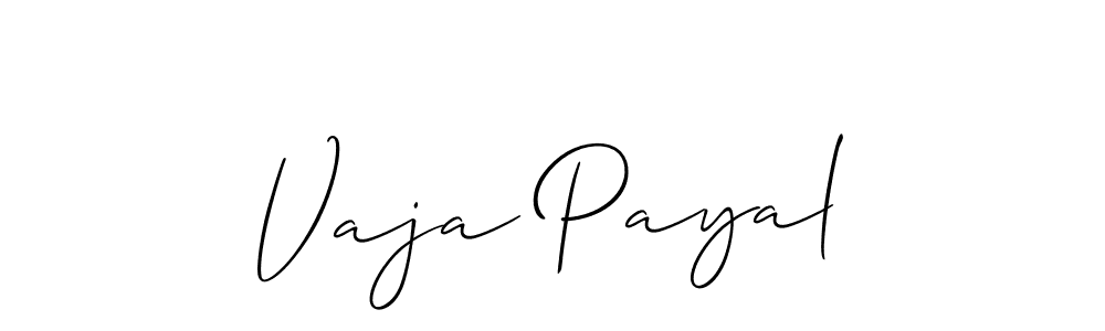 How to make Vaja Payal signature? Allison_Script is a professional autograph style. Create handwritten signature for Vaja Payal name. Vaja Payal signature style 2 images and pictures png
