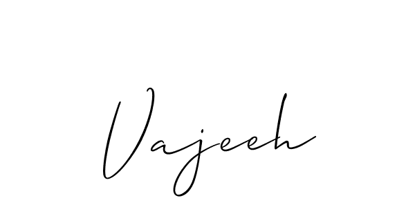 The best way (Allison_Script) to make a short signature is to pick only two or three words in your name. The name Vajeeh include a total of six letters. For converting this name. Vajeeh signature style 2 images and pictures png