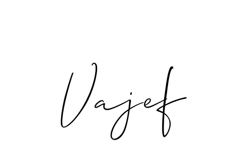 Use a signature maker to create a handwritten signature online. With this signature software, you can design (Allison_Script) your own signature for name Vajef. Vajef signature style 2 images and pictures png