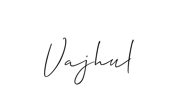 How to make Vajhul name signature. Use Allison_Script style for creating short signs online. This is the latest handwritten sign. Vajhul signature style 2 images and pictures png