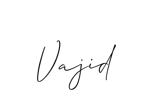 Create a beautiful signature design for name Vajid. With this signature (Allison_Script) fonts, you can make a handwritten signature for free. Vajid signature style 2 images and pictures png