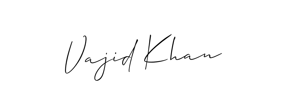 Use a signature maker to create a handwritten signature online. With this signature software, you can design (Allison_Script) your own signature for name Vajid Khan. Vajid Khan signature style 2 images and pictures png