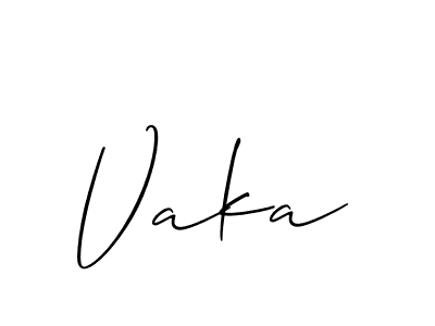 Make a beautiful signature design for name Vaka. With this signature (Allison_Script) style, you can create a handwritten signature for free. Vaka signature style 2 images and pictures png