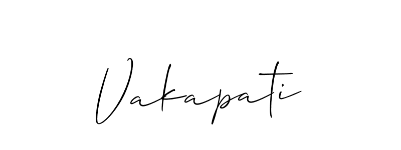 Make a beautiful signature design for name Vakapati. With this signature (Allison_Script) style, you can create a handwritten signature for free. Vakapati signature style 2 images and pictures png