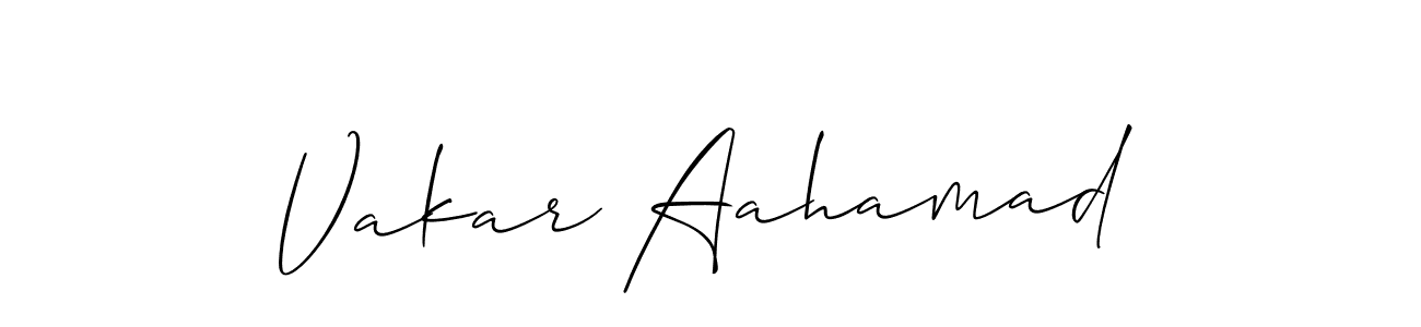 Create a beautiful signature design for name Vakar Aahamad. With this signature (Allison_Script) fonts, you can make a handwritten signature for free. Vakar Aahamad signature style 2 images and pictures png