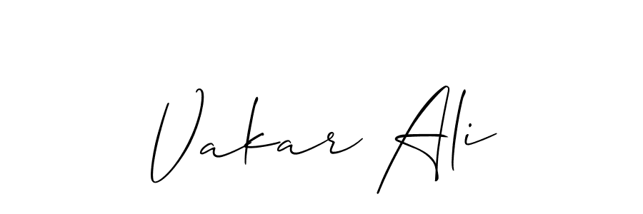 It looks lik you need a new signature style for name Vakar Ali. Design unique handwritten (Allison_Script) signature with our free signature maker in just a few clicks. Vakar Ali signature style 2 images and pictures png
