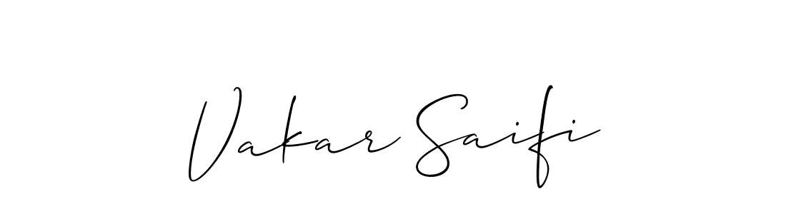 It looks lik you need a new signature style for name Vakar Saifi. Design unique handwritten (Allison_Script) signature with our free signature maker in just a few clicks. Vakar Saifi signature style 2 images and pictures png