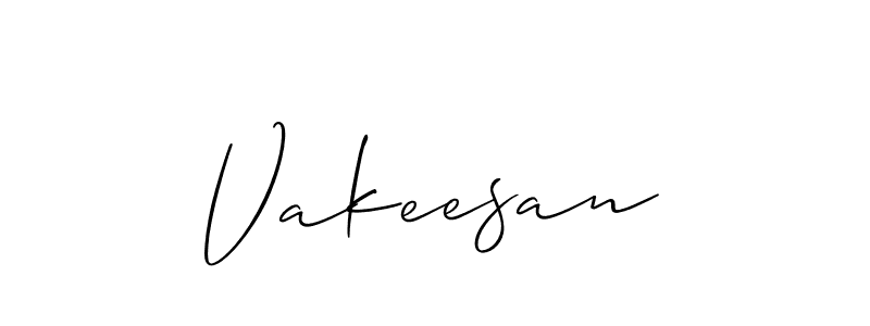 How to make Vakeesan signature? Allison_Script is a professional autograph style. Create handwritten signature for Vakeesan name. Vakeesan signature style 2 images and pictures png