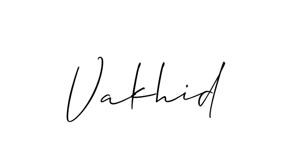 How to Draw Vakhid signature style? Allison_Script is a latest design signature styles for name Vakhid. Vakhid signature style 2 images and pictures png