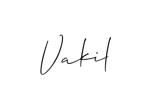 How to make Vakil name signature. Use Allison_Script style for creating short signs online. This is the latest handwritten sign. Vakil signature style 2 images and pictures png