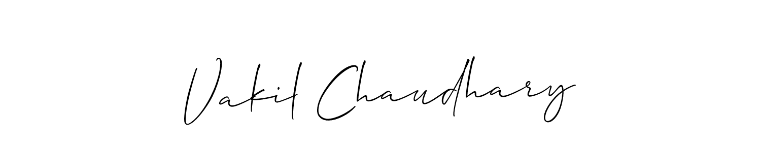 Make a beautiful signature design for name Vakil Chaudhary. With this signature (Allison_Script) style, you can create a handwritten signature for free. Vakil Chaudhary signature style 2 images and pictures png