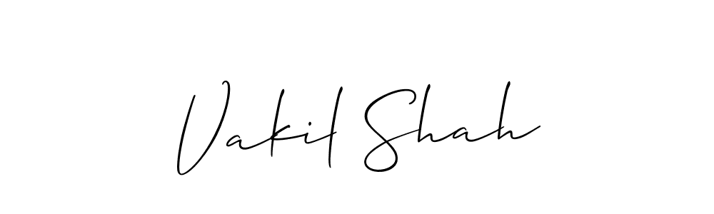 if you are searching for the best signature style for your name Vakil Shah. so please give up your signature search. here we have designed multiple signature styles  using Allison_Script. Vakil Shah signature style 2 images and pictures png