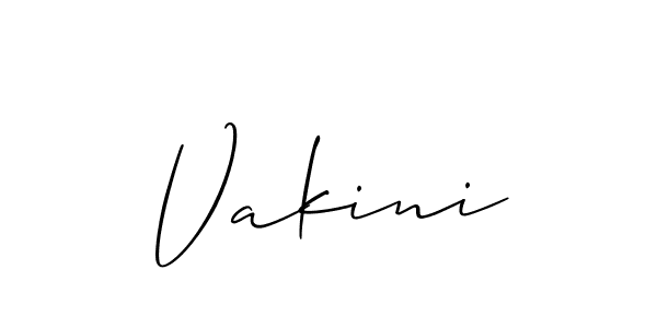 Design your own signature with our free online signature maker. With this signature software, you can create a handwritten (Allison_Script) signature for name Vakini. Vakini signature style 2 images and pictures png