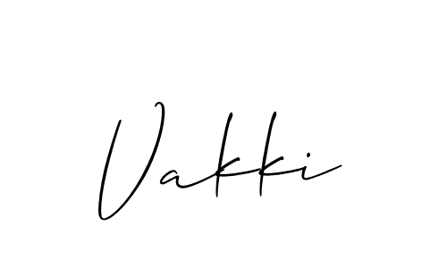 Design your own signature with our free online signature maker. With this signature software, you can create a handwritten (Allison_Script) signature for name Vakki. Vakki signature style 2 images and pictures png