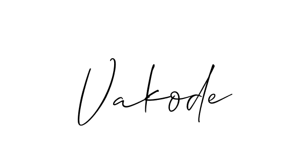 It looks lik you need a new signature style for name Vakode. Design unique handwritten (Allison_Script) signature with our free signature maker in just a few clicks. Vakode signature style 2 images and pictures png
