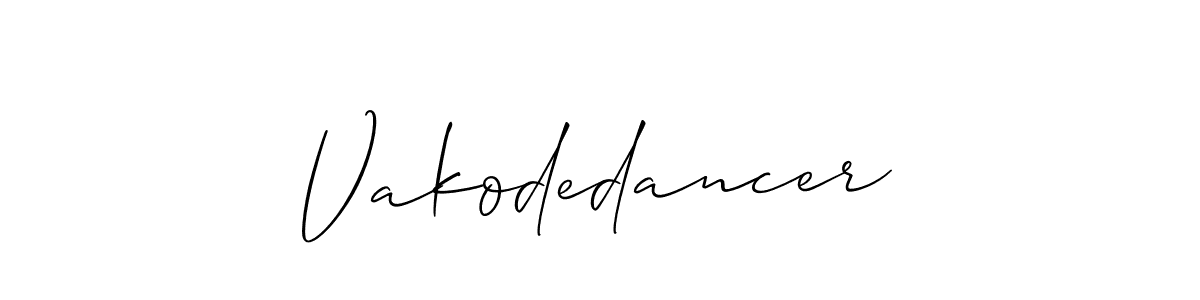 How to make Vakodedancer name signature. Use Allison_Script style for creating short signs online. This is the latest handwritten sign. Vakodedancer signature style 2 images and pictures png