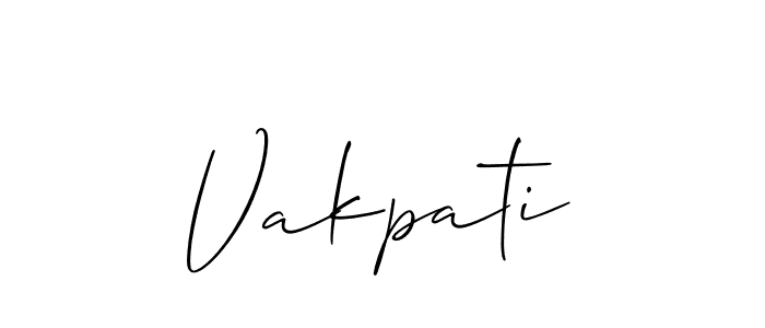 Create a beautiful signature design for name Vakpati. With this signature (Allison_Script) fonts, you can make a handwritten signature for free. Vakpati signature style 2 images and pictures png