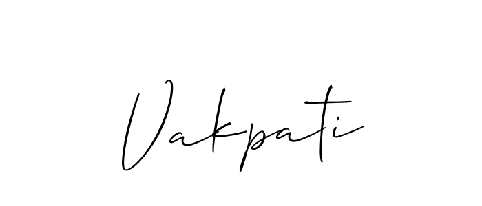 Create a beautiful signature design for name Vakpati. With this signature (Allison_Script) fonts, you can make a handwritten signature for free. Vakpati signature style 2 images and pictures png