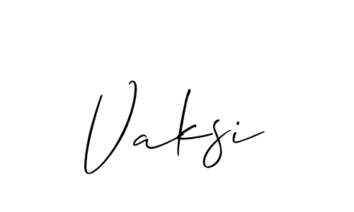 Allison_Script is a professional signature style that is perfect for those who want to add a touch of class to their signature. It is also a great choice for those who want to make their signature more unique. Get Vaksi name to fancy signature for free. Vaksi signature style 2 images and pictures png