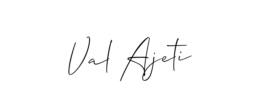 How to make Val Ajeti name signature. Use Allison_Script style for creating short signs online. This is the latest handwritten sign. Val Ajeti signature style 2 images and pictures png