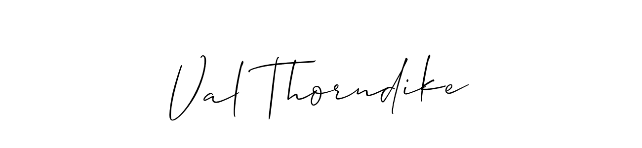 Make a short Val Thorndike signature style. Manage your documents anywhere anytime using Allison_Script. Create and add eSignatures, submit forms, share and send files easily. Val Thorndike signature style 2 images and pictures png