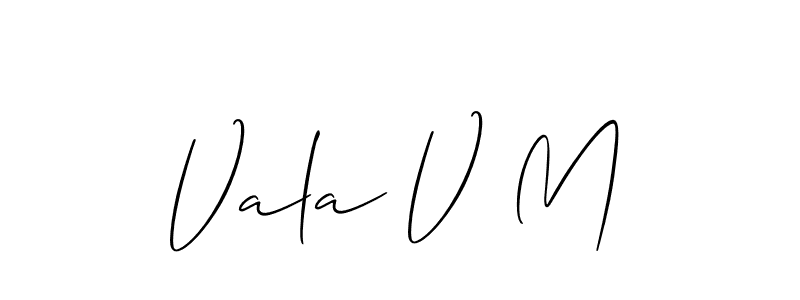 How to make Vala V M signature? Allison_Script is a professional autograph style. Create handwritten signature for Vala V M name. Vala V M signature style 2 images and pictures png