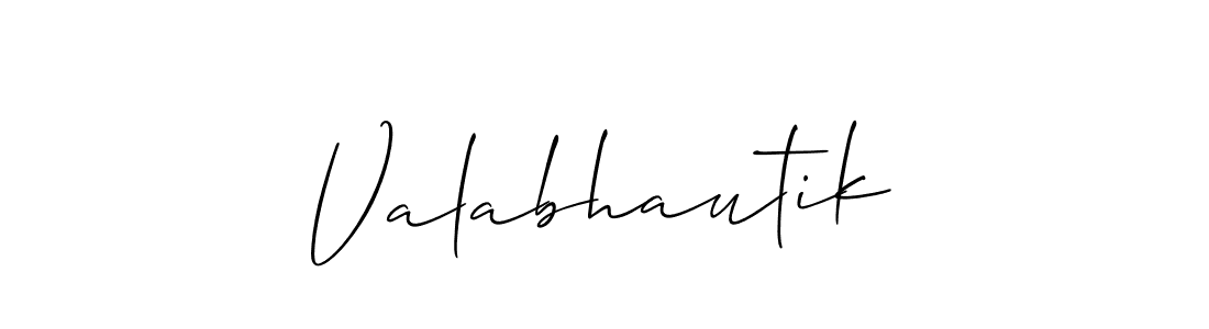 Allison_Script is a professional signature style that is perfect for those who want to add a touch of class to their signature. It is also a great choice for those who want to make their signature more unique. Get Valabhautik name to fancy signature for free. Valabhautik signature style 2 images and pictures png