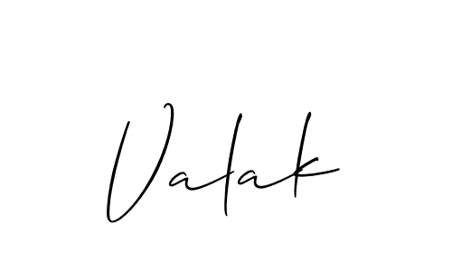 Use a signature maker to create a handwritten signature online. With this signature software, you can design (Allison_Script) your own signature for name Valak. Valak signature style 2 images and pictures png