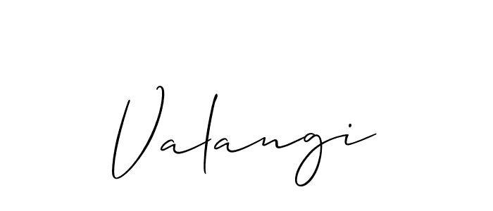 Similarly Allison_Script is the best handwritten signature design. Signature creator online .You can use it as an online autograph creator for name Valangi. Valangi signature style 2 images and pictures png