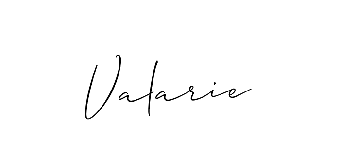 The best way (Allison_Script) to make a short signature is to pick only two or three words in your name. The name Valarie include a total of six letters. For converting this name. Valarie signature style 2 images and pictures png