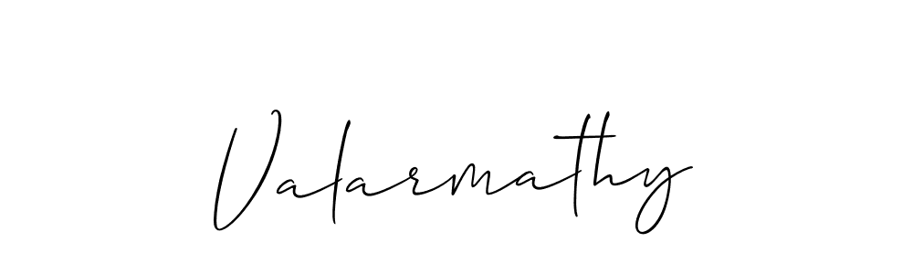 Allison_Script is a professional signature style that is perfect for those who want to add a touch of class to their signature. It is also a great choice for those who want to make their signature more unique. Get Valarmathy name to fancy signature for free. Valarmathy signature style 2 images and pictures png