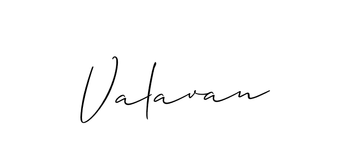 Make a beautiful signature design for name Valavan. With this signature (Allison_Script) style, you can create a handwritten signature for free. Valavan signature style 2 images and pictures png