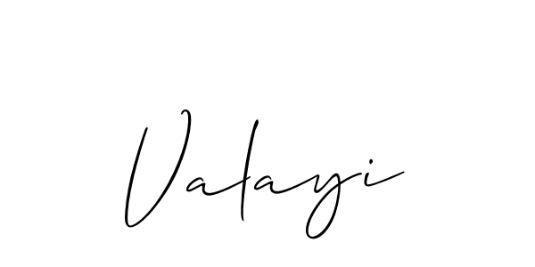 Allison_Script is a professional signature style that is perfect for those who want to add a touch of class to their signature. It is also a great choice for those who want to make their signature more unique. Get Valayi name to fancy signature for free. Valayi signature style 2 images and pictures png