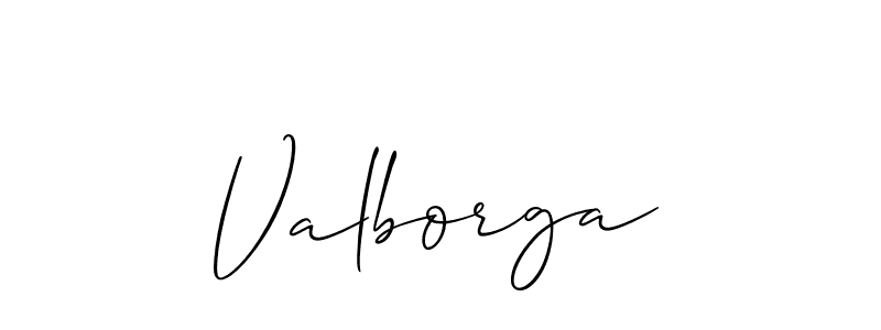 How to make Valborga name signature. Use Allison_Script style for creating short signs online. This is the latest handwritten sign. Valborga signature style 2 images and pictures png