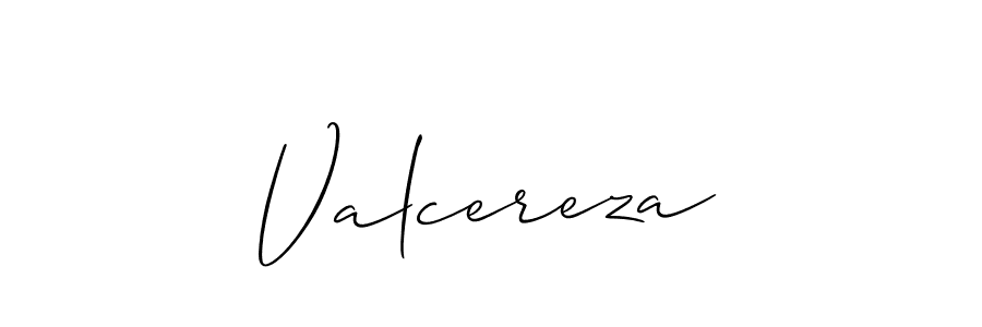 Allison_Script is a professional signature style that is perfect for those who want to add a touch of class to their signature. It is also a great choice for those who want to make their signature more unique. Get Valcereza name to fancy signature for free. Valcereza signature style 2 images and pictures png
