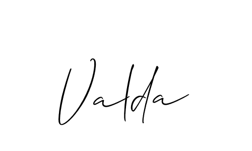 Make a beautiful signature design for name Valda. Use this online signature maker to create a handwritten signature for free. Valda signature style 2 images and pictures png