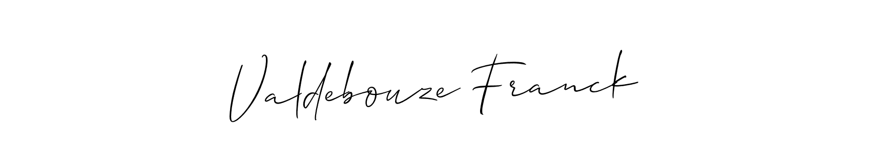 How to make Valdebouze Franck signature? Allison_Script is a professional autograph style. Create handwritten signature for Valdebouze Franck name. Valdebouze Franck signature style 2 images and pictures png