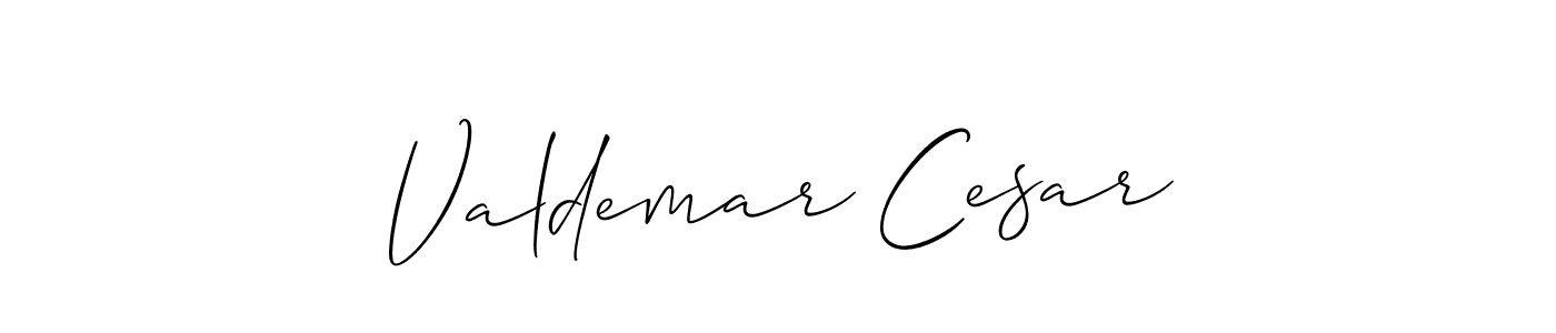 Use a signature maker to create a handwritten signature online. With this signature software, you can design (Allison_Script) your own signature for name Valdemar Cesar. Valdemar Cesar signature style 2 images and pictures png