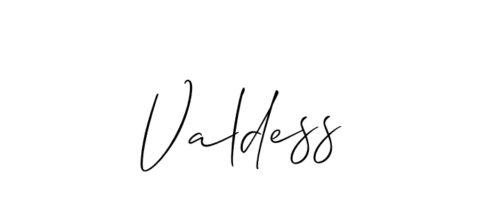 Also we have Valdess name is the best signature style. Create professional handwritten signature collection using Allison_Script autograph style. Valdess signature style 2 images and pictures png