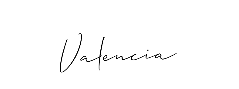 Design your own signature with our free online signature maker. With this signature software, you can create a handwritten (Allison_Script) signature for name Valencia. Valencia signature style 2 images and pictures png