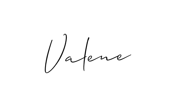 How to make Valene signature? Allison_Script is a professional autograph style. Create handwritten signature for Valene name. Valene signature style 2 images and pictures png