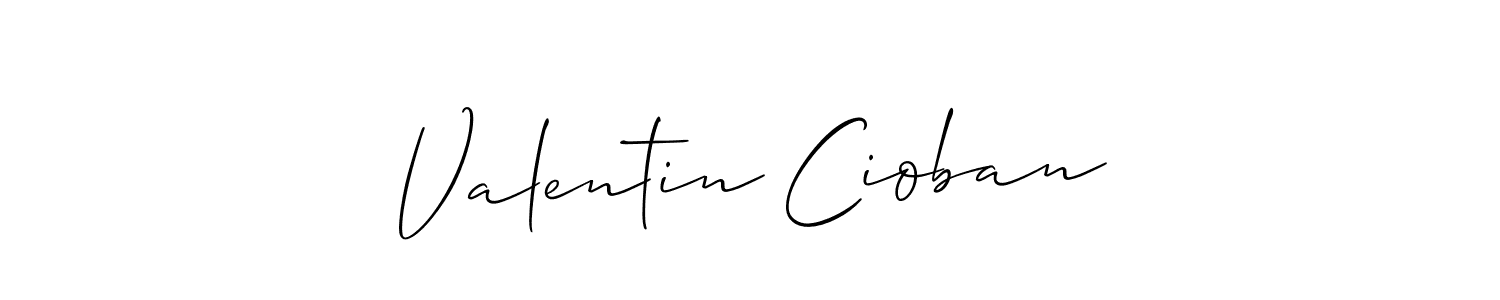The best way (Allison_Script) to make a short signature is to pick only two or three words in your name. The name Valentin Cioban include a total of six letters. For converting this name. Valentin Cioban signature style 2 images and pictures png